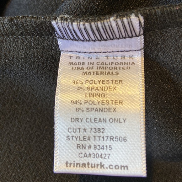 Trina Turk Aris Bow Cold Shoulder Black Dress Size S - Picture 9 of 10